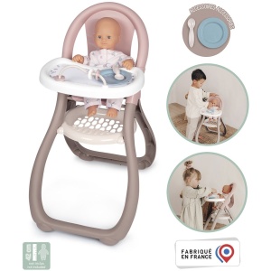 Scaun de masa pentru papusi Smoby Baby Nurse maro - Img 2