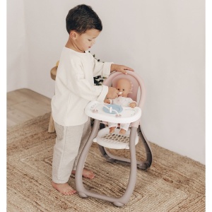 Scaun de masa pentru papusi Smoby Baby Nurse maro - Img 7