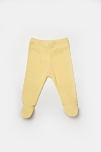Set 4 piese:body, pantaloni, baveta si caciulita Bamboo, galben, BabyCosy, 50% bumbac+50%bambus