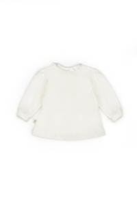 Set bluză și pantalon, Bow, BabyCosy, 100%bumbac organic, Powder - Img 4