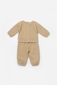 Set bluza si pantaloni, Winter muselin, 100% bumbac - Apricot, BabyCosy