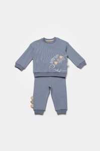 Set bluzita cu pantalon Dino, indigo, BabyCosy, 100%bumbac