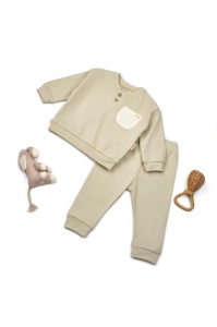 Set bluzita si pantaloni COOL cu buzunar - Verde, BabyCosy