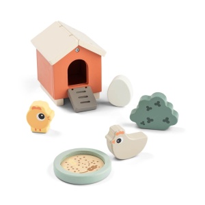 Set de joaca din lemn Tiny Farm Done by Deer Clucky Multicolor - Img 1