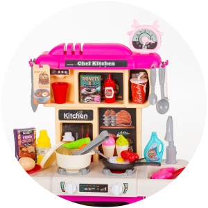 Set jucarie Chipolino Kitchen 87 cm cu sistem de curgere apa, lumini, sunete si 63 accesorii - Img 7