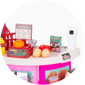 Set jucarie Chipolino Supermarket 78 cm cu lumini, sunete si 76 accesorii - Img 10