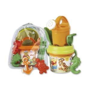 Set jucarii apa si nisip cu galetusa, stropitoare, forme si unelte in rucsac Poppy - Img 3