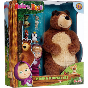 Set Simba Masha and the Bear Masha 12 cm cu ursulet de plus 25 cm si 4 animale - Img 5
