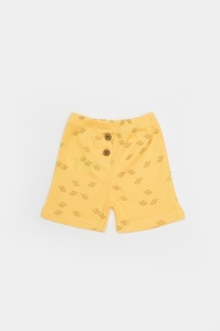 Set tricou cu pantaloni Printed, galben, BabyCosy, 50%bumbac+50% modal