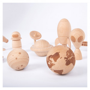 Space Adventure, figurine spatiale din lemn, TickiT - Img 4