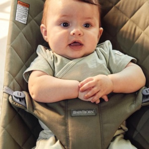 BabyBjorn - Balansoar Bliss Dark Green din tesatura matlasata cu aspect Clasic - Img 2