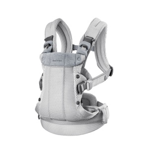 BabyBjorn - Marsupiu anatomic cu multiple pozitii de purtare colectia Harmony, 3D Mesh, Silver - Editie Limitata