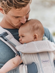 BabyBjorn - Marsupiu anatomic One Air - Pearly Pink, 3D Mesh - Img 5