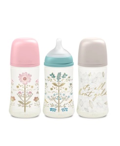 Biberon 270 ml tetină fiziologică SX Pro cu debit mediu Gri Gold Premium - Img 4