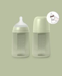 Biberon din silicon, 240ml, Colour Essence SX Pro debit mediu, verde - Img 4