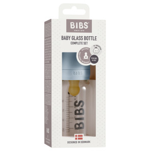 BIBS - Set complet biberon din sticla anticolici, 110 ml, Baby Blue - Img 2