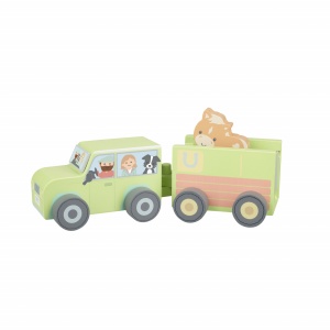 Camion din lemn pentru transport animale de ferma, Orange Tree Toys - Img 2