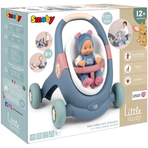 Carucior pentru papusi Smoby Baby Walker 3 in 1 cu papusa - Img 13