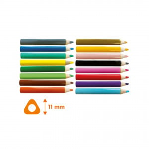 Creioane colorate triunghiulare XL - 16 bucati - Img 2