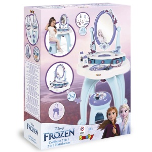 Jucarie Smoby Masuta de machiaj Frozen Hairdresser 2 in 1 - Img 6