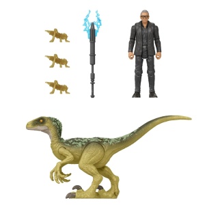 JURASSIC WORLD DOMINION SET 2 FIGURINE DR. IAN MALCOLM SI VELOCIRAPTOR - Img 3