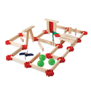 KEVA Maker Bot Maze, labirint cu piese de lemn si roboti motorizati - Img 4