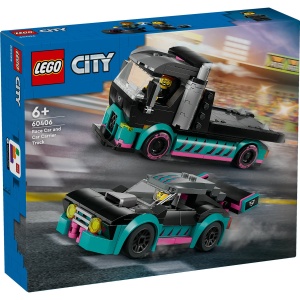 LEGO CITY MASINA DE CURSE SI CAMION TRANSPORTATOR DE MASINI 60406 - Img 3
