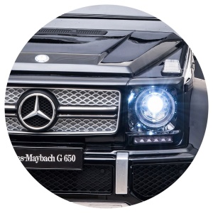 Masinuta electrica Chipolino SUV Mercedes Maybach G650 black cu scaun din piele si roti EVA - Img 11