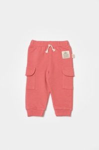 Pantaloni cu buzunare laterale, Two thread, 100%bumbac organic - Rose, BabyCosy