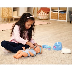 Papusa Simba New Born Baby, Baby Doll 43 cm cu accesorii albastru - Img 8