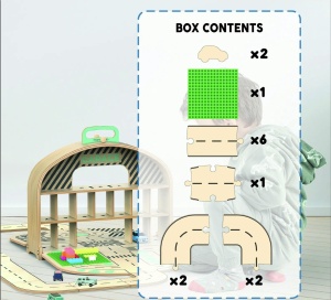 Parcare portabila de masinute din lemn, MamaToyz - Img 11