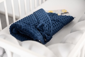 Paturica nou-nascut Sensillo Minky Wrap Zoo Navy Blue 80x80 cm - Img 6