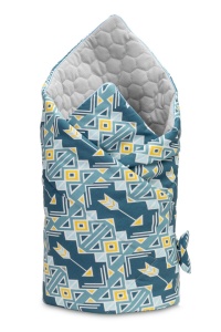 Paturica nou-nascut Sensillo Velvet Wrap Ornamente Albastre 75x75 cm