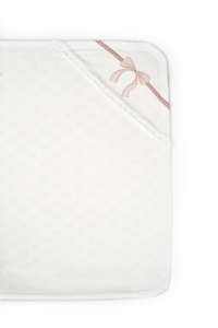 Paturica pentru nou nascut, 100% bumbac organic, Bow, BabyCosy, powder - Img 2
