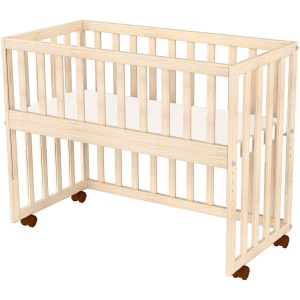 Patut copii din lemn co-sleeper Hubners Eva 94x46 cm natur - Img 1