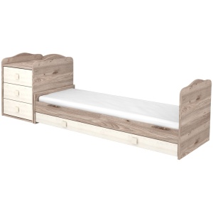 Patut copii transformabil din lemn cu 4 sertare Hubners Sofia Kombi 120x60 cm crem nisip - Img 4