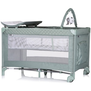 Patut pliabil cu saltea de infasat Chipolino Luna basil - Img 2