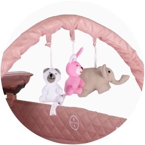 Patut pliabil cu saltea de infasat Chipolino Luna pink marshmallow - Img 3