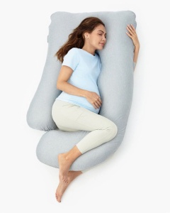 Perna gravide Momcozy in forma de U Light Grey