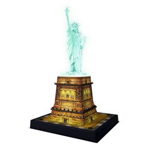 Puzzle 3D Luminos Statuia Libertatii, 108 Piese