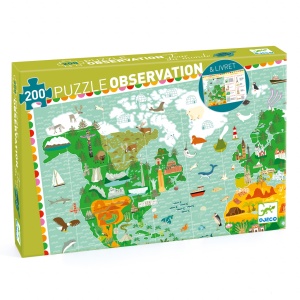 Puzzle observatie In jurul lumii, Djeco - Img 1