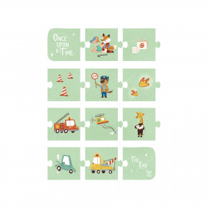 Puzzle pentru copii Vehicule de salvare (4 in 1) si joc storytelling - Img 6
