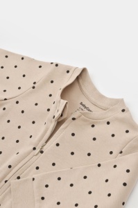 Salopeta cu fermoar si buline Girafa, BabyCosy, 100% bumbac organic, Mink