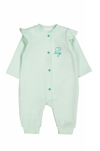 Salopeta cu maneca lunga si volanas nou nascut VERDE, Tongs baby