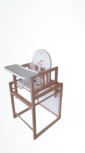 Scaun de masa din lemn de Fag multifunctional cu tavita din plastic MyKids Wiktoria BEARS 2 - Img 2