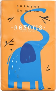 Scutece hipoalergenice Supreme Agnotis, marimea nr. 4, 9-14 kg, 42 bucati