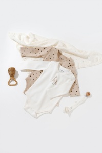Set 2 body-uri cu maneca lunga bebe unisex  Girafa, Baby Cosy, 100% bumbac organic