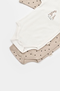 Set 2 body-uri cu maneca lunga petrecute, Girafa, Baby Cosy, 100% bumbac organic