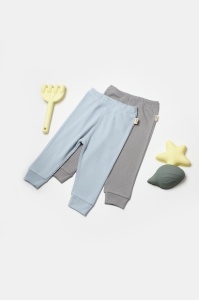 Set 2 pantaloni Bamboo, bleu, BabyCosy, 50%bumbac+50% bambus