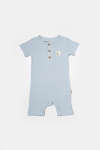 Set 2 salopete scurte Bamboo, blue, BabyCosy, 50%bumbac+50% bambus